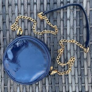 HOBO Deb Round Patent Leather Crossbody - Lapis